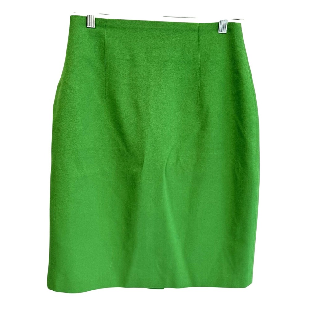 VTG Green Wool Pencil Skirt Andrea Behar Women's Size 6 Career Retro‎ Twee